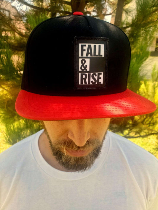 Fall & Rise Logo Hat (Black/Red) - Fall & Rise