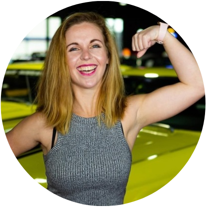 Nicole Evans flexing muscles